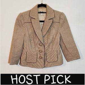 ❤️‍ VINTAGE Nygard Collection Petites 90's Brown Striped Blazer Size 4P